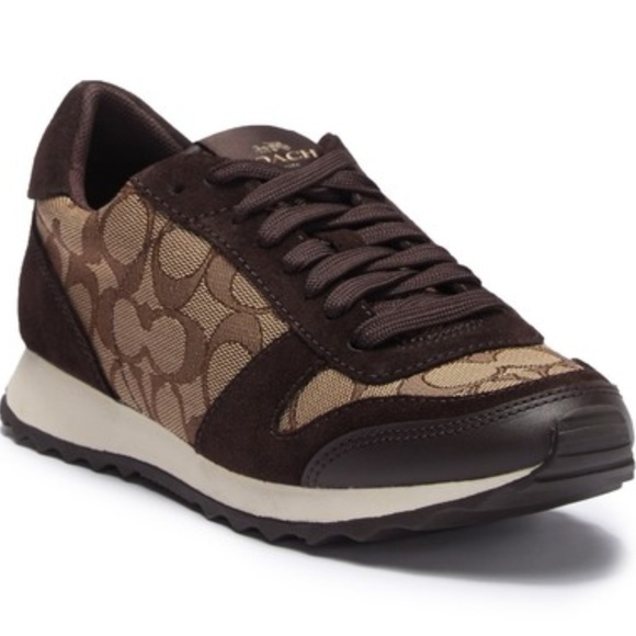 Coach Shoes - Coach Mason Sneakers Khaki/Chestnut Size 8.5 EUC